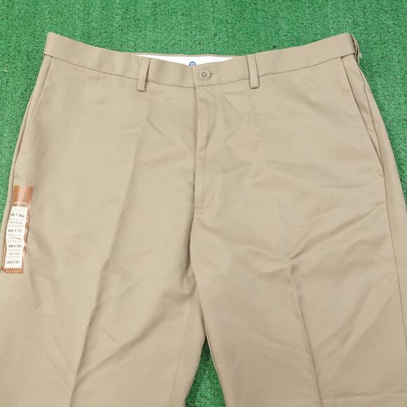 NWT HAGGAR CLASSIC FIT COOL 18 FLAT FRONT KHAKI CHINO PANTS MENS SIZE 40X30 NEW! - Picture 2 of 10